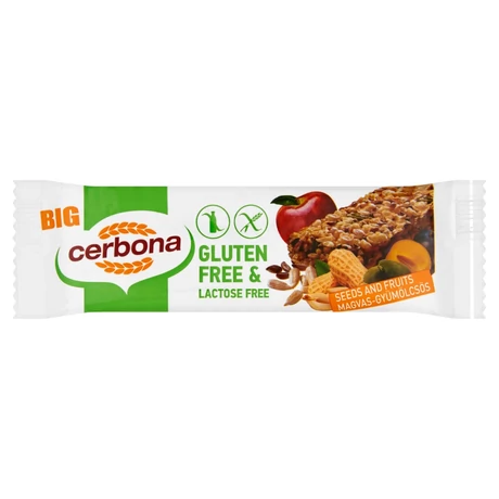 Cerbona Big gluténmentes, laktózmentes magvas-gyümölcsös müzliszelet 35 g