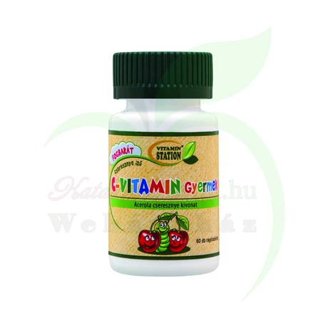 VITAMIN STATION C-VITAMIN GYERMEK RÁGÓTABLETTA CSERESZNYE