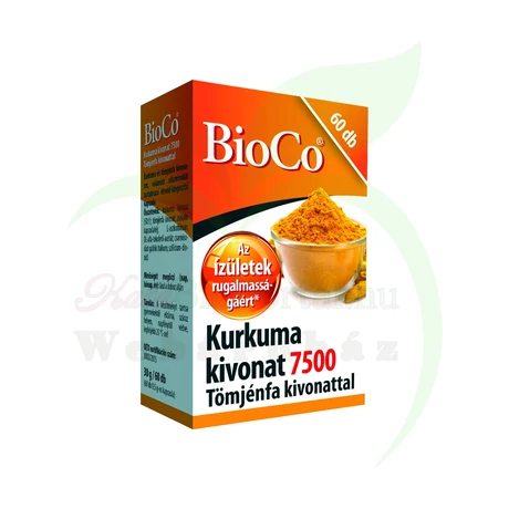 BIOCO KURKUMA KIVONAT 7500 TÖMJÉNFA KIVONATTAL KAPSZULA